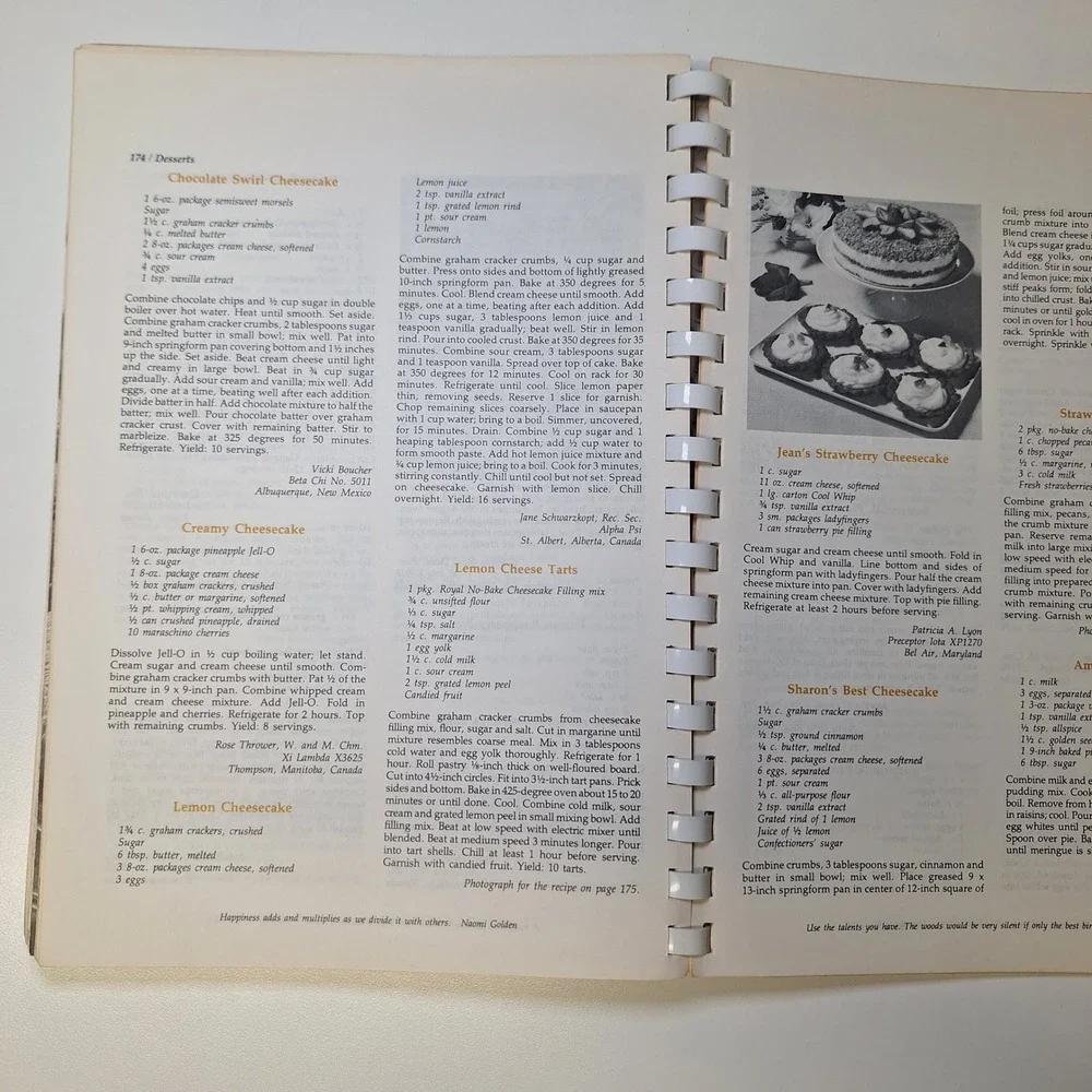 Beta Sigma Phi‎ The Dining Room Cookbook Breakfast Brunch Lunch Dinner Menus 70s